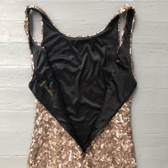 Laundry by Shelli Segal Allover Sequin Bodycon Dress Size 2 Gold Sleeveless - Picture 14 of 14